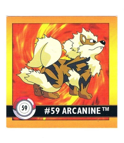 Sticker Nr 59 Arcanine/Arkani - Pokemon - Series 1 - Nintendo / Artbox 1999