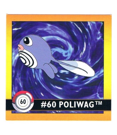 Sticker Nr 60 Poliwag/Quapsel - Pokemon - Series 1 - Nintendo / Artbox 1999