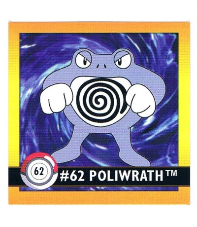 Sticker No 62 Poliwrath/Quappo - Pokemon / Artbox 1999