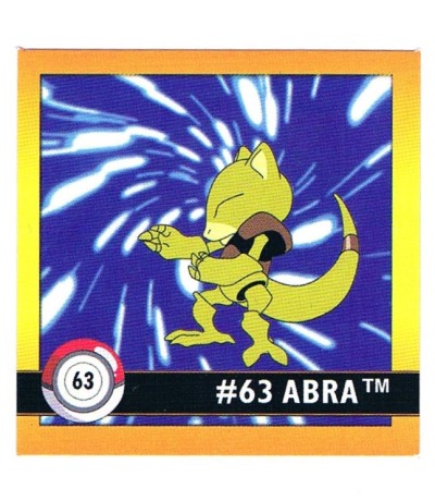 Sticker Nr 63 Abra/Abra - Pokemon - Series 1 - Nintendo / Artbox 1999