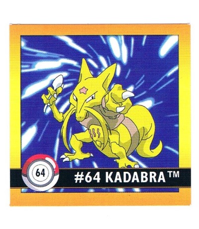 Sticker No 64 Kadabra/Kadabra - Pokemon / Artbox 1999