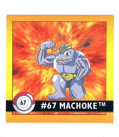 Sticker Nr 67 Machoke/Maschock - Pokemon - Series 1 - Nintendo / Artbox 1999