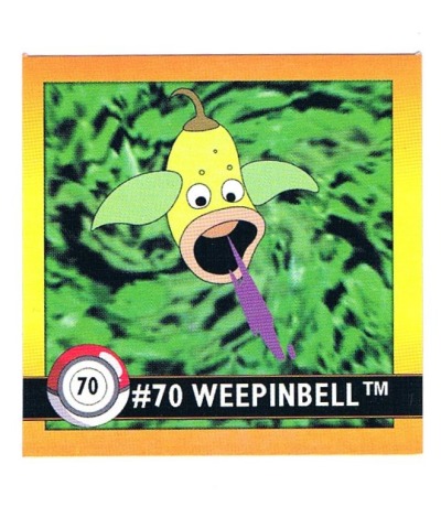 Sticker Nr 70 Weepinbell/Ultrigaria - Pokemon - Series 1 - Nintendo / Artbox 1999