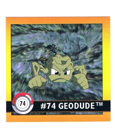 Sticker No 74 Geodude/Kleinstein - Pokemon / Artbox 1999