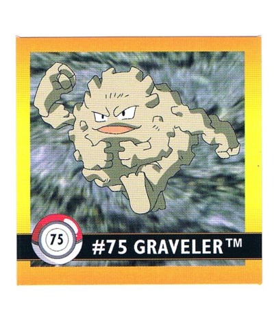 Sticker Nr 75 Graveler/Georok - Pokemon - Series 1 - Nintendo / Artbox 1999