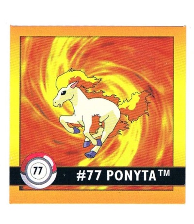 Sticker Nr 77 Ponyta/Ponita - Pokemon - Series 1 - Nintendo / Artbox 1999