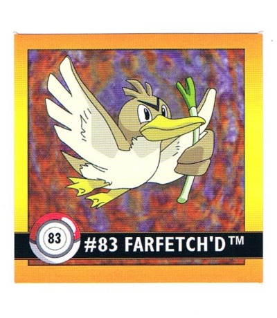 Sticker No 83 Farfetchd/Porenta - Pokemon / Artbox 1999
