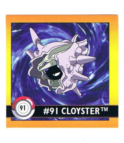 Sticker No 91 Cloyster/Austos - Pokemon / Artbox 1999