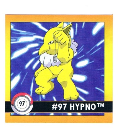 Sticker No 97 Hypno/Hypno - Pokemon / Artbox 1999