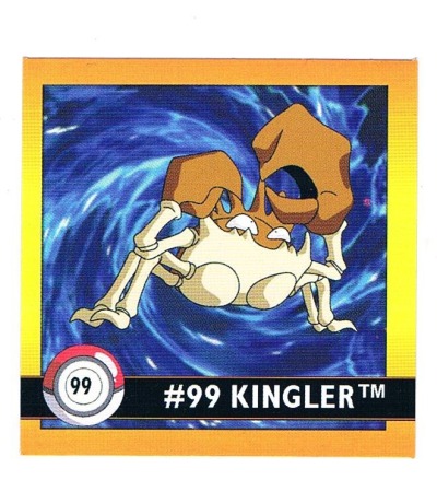 Sticker No 99 Kingler/Kingler - Pokemon / Artbox 1999