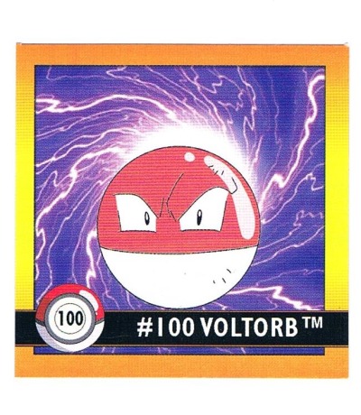 Sticker No 100 Voltorb/Voltobal - Pokemon / Artbox 1999