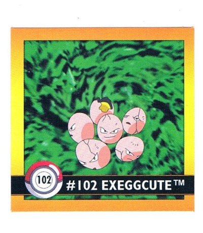 Sticker Nr 102 Exeggcute/Owei - Pokemon - Series 1 - Nintendo / Artbox 1999