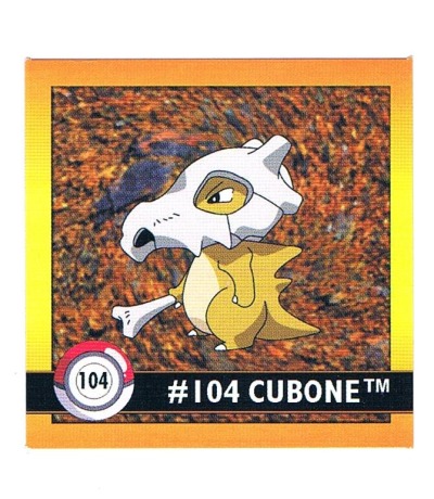 Sticker No 104 Cubone/Tragosso - Pokemon / Artbox 1999