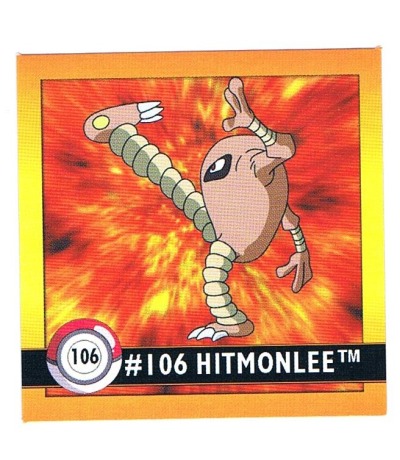 Sticker No 106 Hitmonlee/Kicklee - Pokemon / Artbox 1999