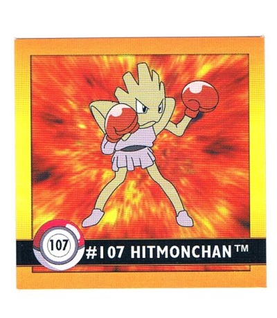 Sticker No 107 Hitmonchan/Nockchan - Pokemon / Artbox 1999
