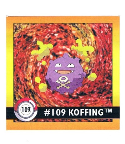 Sticker Nr 109 Koffing/Smogon - Pokemon - Series 1 - Nintendo / Artbox 1999