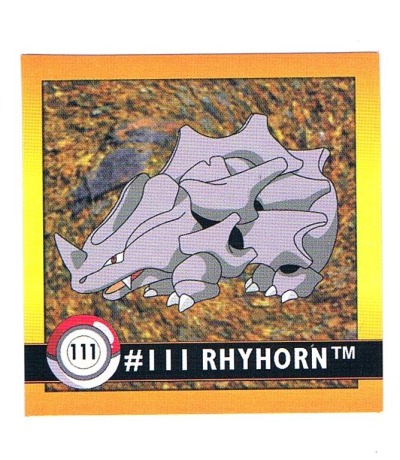 Sticker Nr 111 Rhyhorn/Rihorn - Pokemon - Series 1 - Nintendo / Artbox 1999