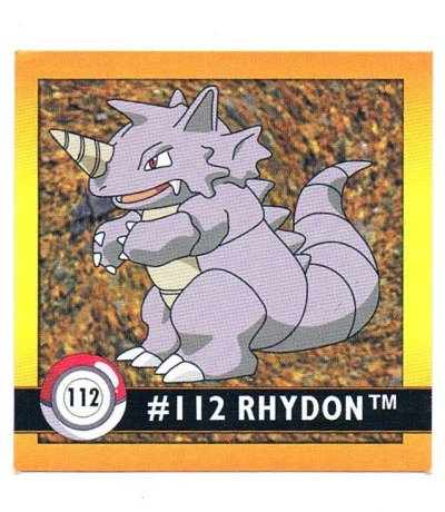 Sticker No 112 Rhydon/Rizeros - Pokemon / Artbox 1999