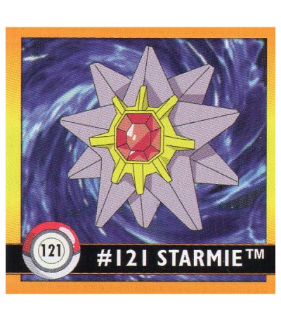 Sticker Nr 121 Starmie/Starmie - Pokemon - Series 1 - Nintendo / Artbox 1999