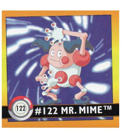 Sticker Nr 122 Pantimos/Mr Mime - Pokemon - Series 1 - Nintendo / Artbox 1999