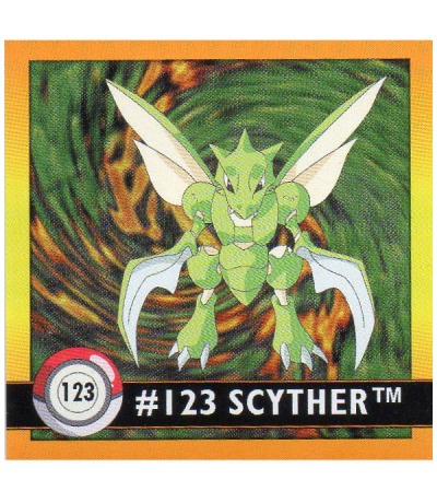 Sticker No 123 Sichlor/Scyther - Pokemon / Artbox 1999