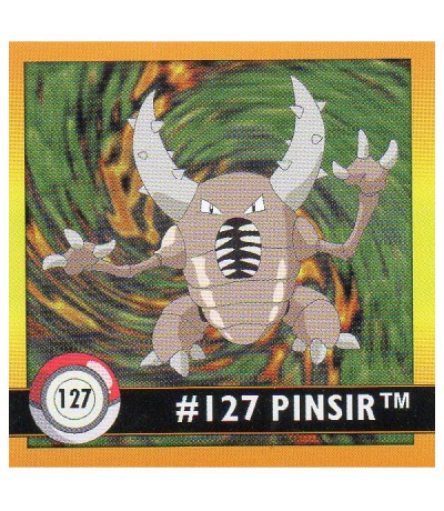 Sticker Nr 127 Pinsir/Pinsir - Pokemon - Series 1 - Nintendo / Artbox 1999