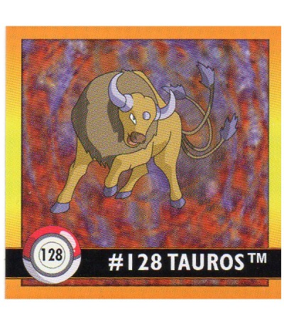 Sticker No 128 Tauros/Tauros - Pokemon / Artbox 1999