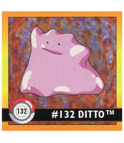Sticker No 132 Ditto/Ditto - Pokemon / Artbox 1999