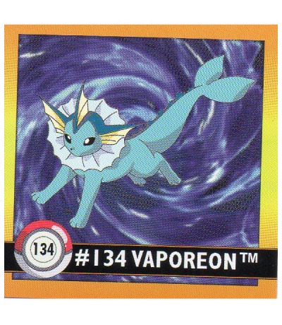 Sticker Nr 134 Aquana/Vaporeon - Pokemon - Series 1 - Nintendo / Artbox 1999