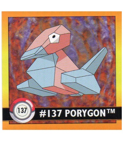 Sticker No 137 Porygon/Porygon - Pokemon / Artbox 1999