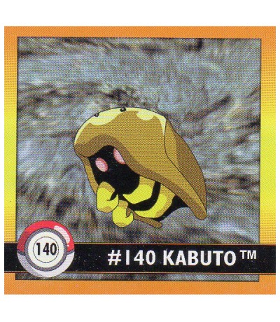 Sticker Nr 140 Kabuto/Kabuto - Pokemon - Series 1 - Nintendo / Artbox 1999