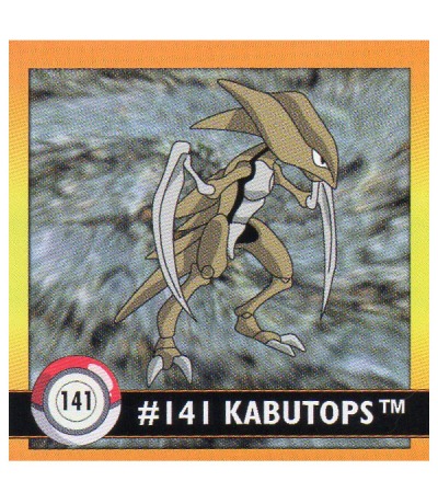 Sticker No 141 Kabutops/Kabutops - Pokemon / Artbox 1999