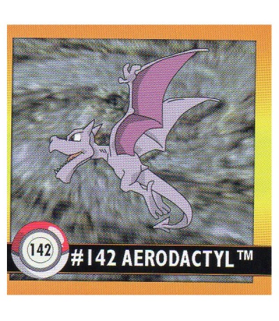 Sticker Nr 142 Aerodactyl/Aerodactyl - Pokemon - Series 1 - Nintendo / Artbox 1999
