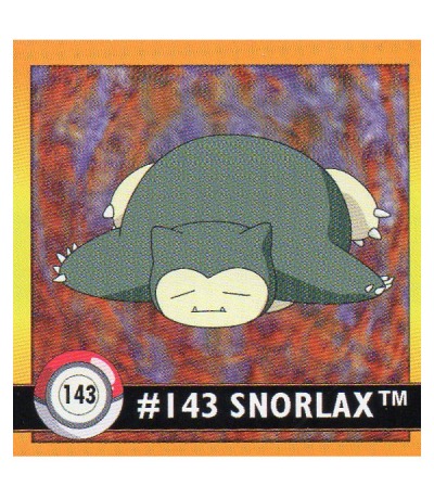 Sticker Nr 143 Relaxo/Snorlax - Pokemon - Series 1 - Nintendo / Artbox 1999
