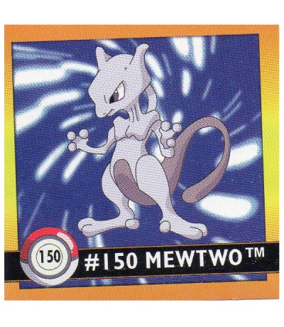 Sticker Nr 150 Mewtu/Mewtwo - Pokemon - Series 1 - Nintendo / Artbox 1999