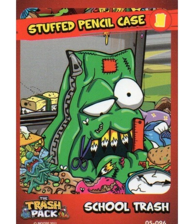 Stuffed Pencil Case / School Trash - The Trash Pack Trading Cards - Series 2