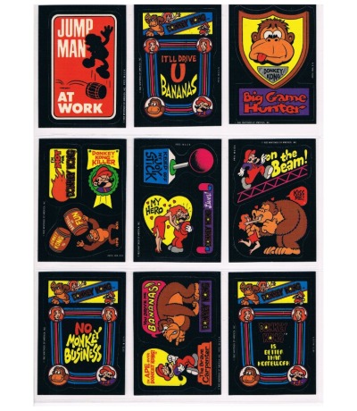 9x Donkey Kong Arcade Stickers - Nintendo 1982