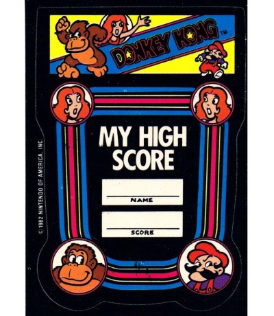 DONKEY KONG Sticker - Nintendo 1982 - 1982 Game&Watch Arcade