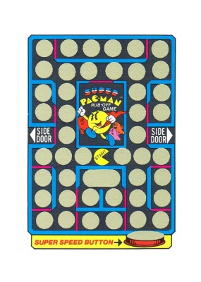 PAC MAN Rubbelkarte / Rub-Off Card - 1982 Fleer / Midway - Arcade Karte