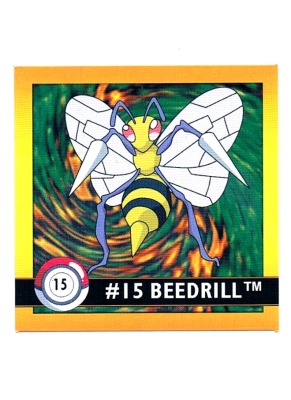 Sticker Nr 15 Beedrill/Bibor - Pokemon - Series 1 - Nintendo / Artbox 1999