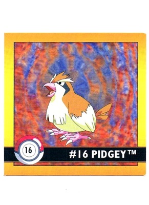 Sticker Nr. 16 Pidgey/Taubsi - Pokemon - Series 1 - Nintendo / Artbox 1999
