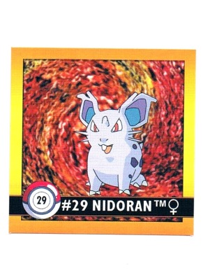 Sticker No 29 Nidoran /Nidoran - Pokemon / Artbox 1999