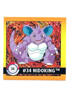 Sticker Nr 34 Nidoking/Nidoking - Pokemon - Series 1 - Nintendo / Artbox 1999