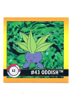 Sticker Nr 43 Oddish/Myrapla - Pokemon - Series 1 - Nintendo / Artbox 1999