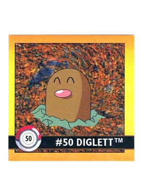 Sticker Nr. 50 Diglett/Digda - Pokemon - Series 1 - Nintendo / Artbox 1999