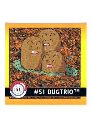 Sticker Nr 51 Dugtrio/Digdri - Pokemon - Series 1 - Nintendo / Artbox 1999