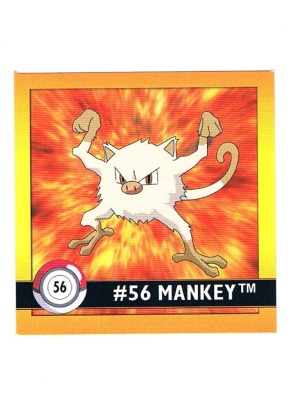Sticker No. 56 Mankey/Menki - Pokemon / Artbox 1999