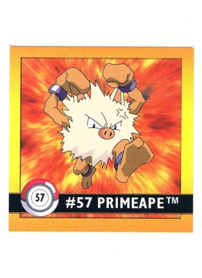 Sticker No. 57 Primeape/Rasaff - Pokemon / Artbox 1999