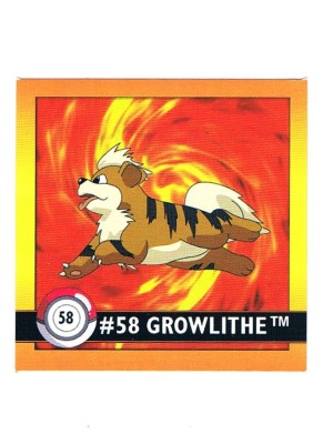 Sticker No 58 Growlithe/Fukano - Pokemon / Artbox 1999