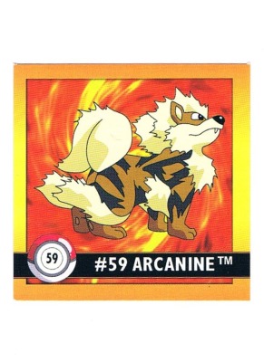 Sticker Nr 59 Arcanine/Arkani - Pokemon - Series 1 - Nintendo / Artbox 1999